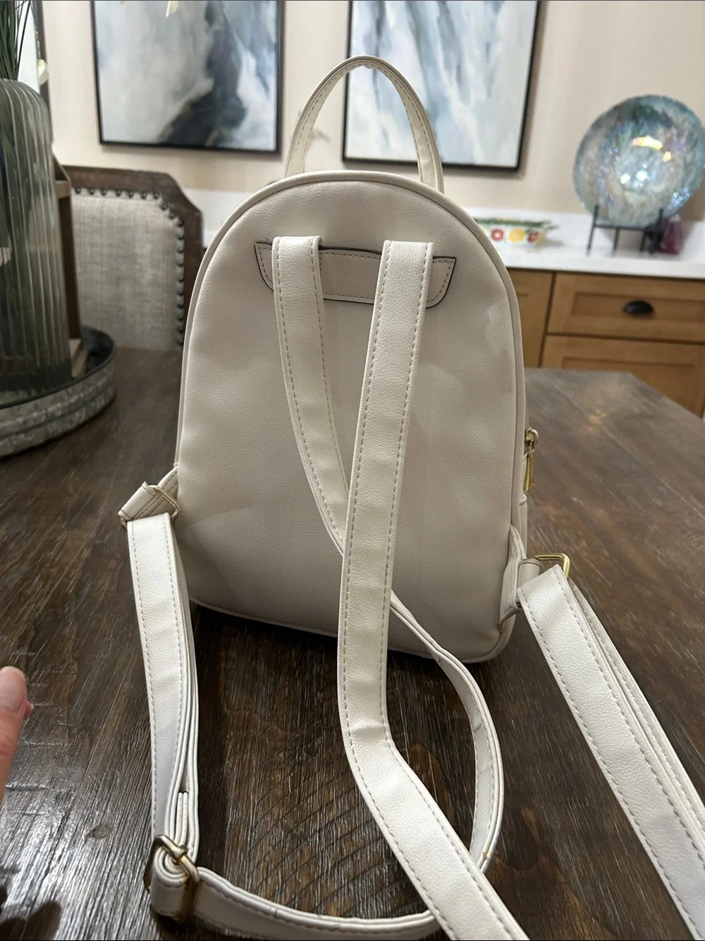 Juicy Couture Quilted Mini Backpack in Beige